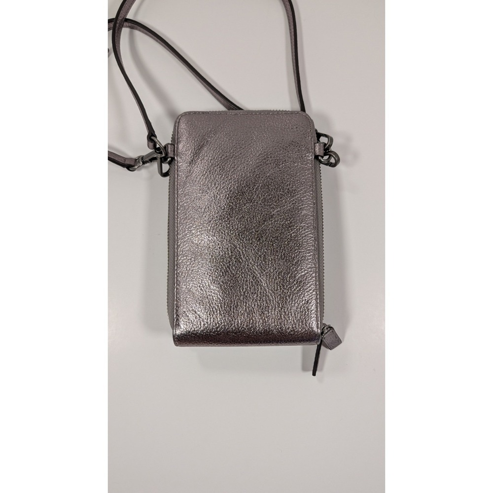 Metallic Gunmetal Leather Crossbody JJill - Picture 2 of 7
